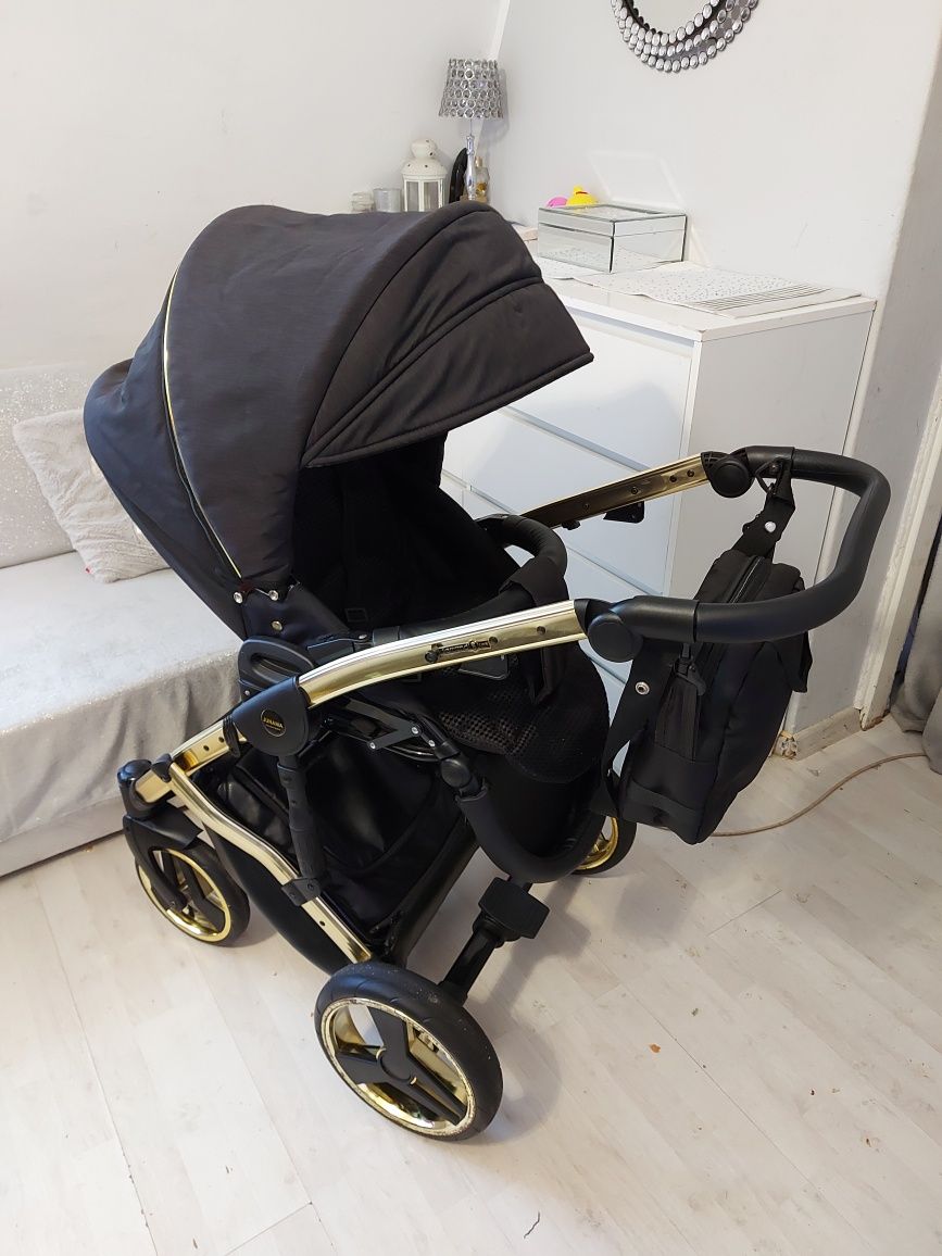 Wozek 3w1 junama diamond s line czarny czarno zloty wysyłka + CYBEX
