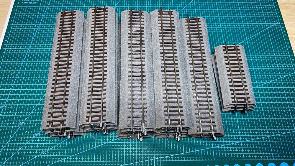 Tory H0 Roco Line na nasypie G1 G1/2 R3 R4 R5 R10 R20 OKAZJA 54 szt