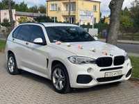 BMW X5,  auto do ślubu - biała perła
