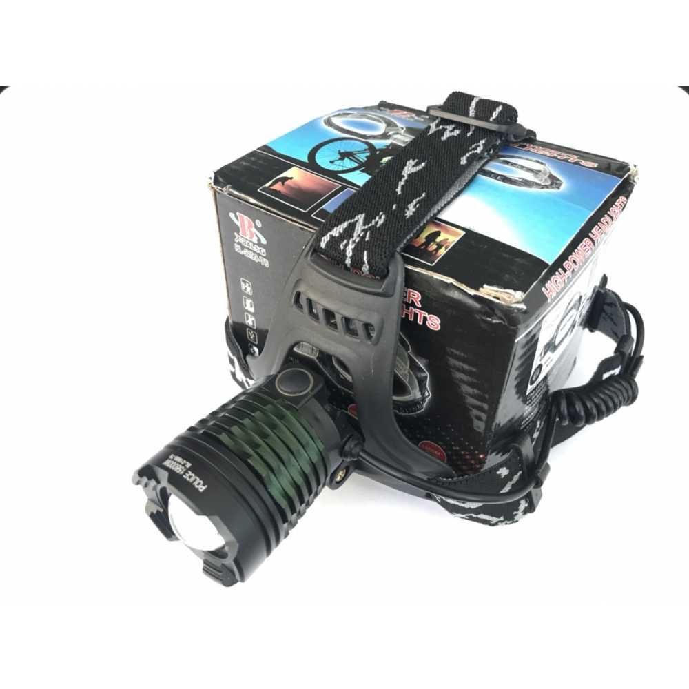 Налобный фонарь Police BL 2188B T6, zoom, 2х аккумулятора, от 220В