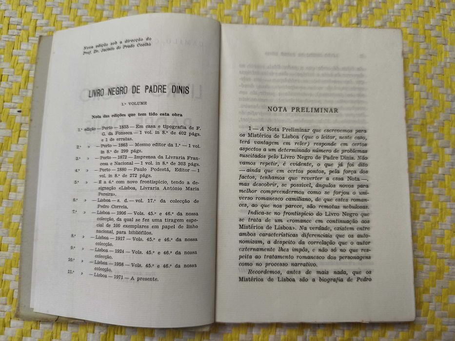 Livro Negro do Padre Dinis – 
Camilo Castelo Branco