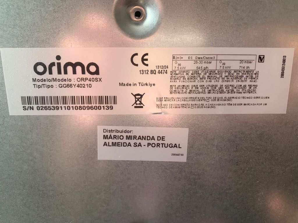 Placa a gás natural