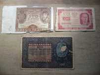 Starocie z PRL - Stare banknoty uszkodzone = Zestaw 3 sztuki TANIO