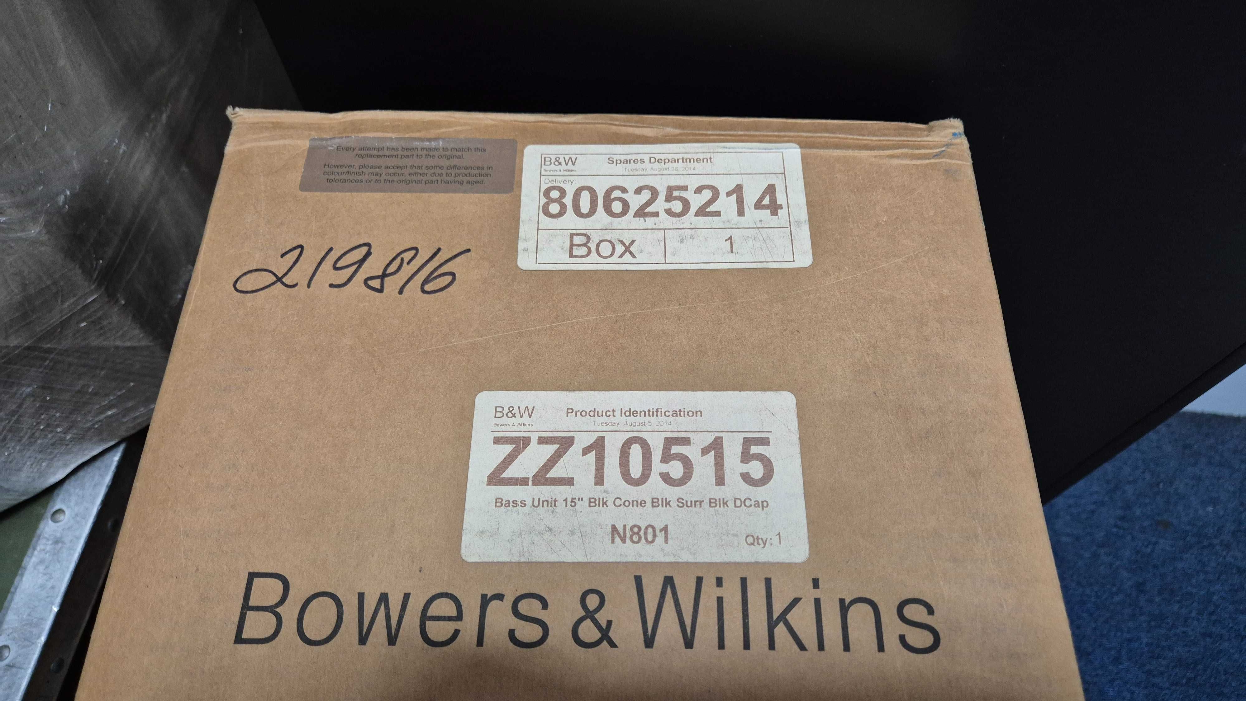Bowers & Wilkins ZZ10515 Bass Unit 15" Blk Cone Blk Surr N801
