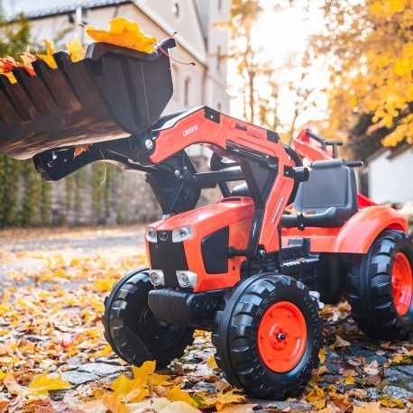 Traktor na pedały Kubota Pomarańczowy z Przyczepką od 3 Lat