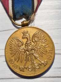 "Medal Pamiątkowy za Wojnę 1918–1921" (II RP) - oryginalna wstążka