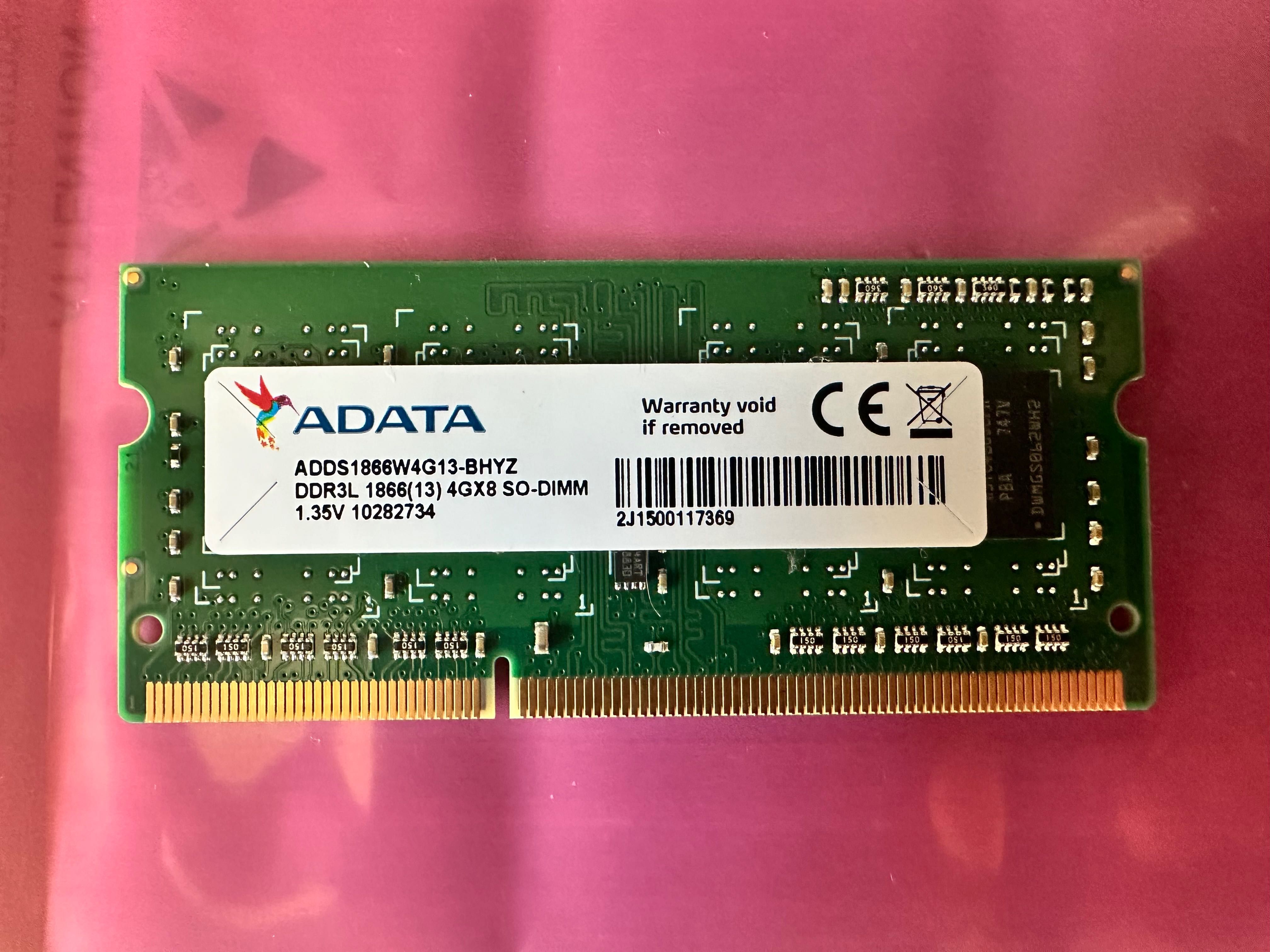 Pamięć RAM ADATA 4GB DDR3L 1866 MHz z QNAP TS-251B -  100% sprawna