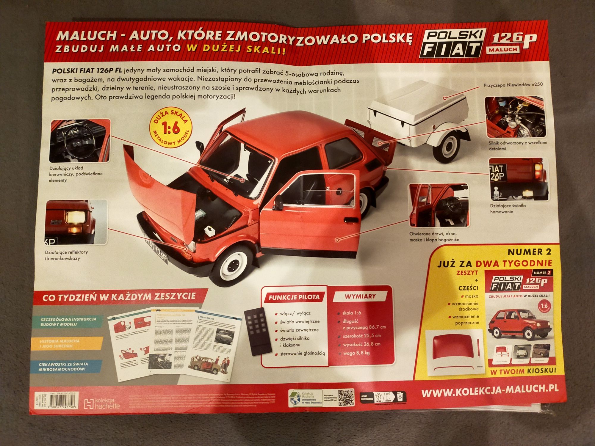 Numer 1 zbuduj model Polski Fiat 126p Maluch 1:6 Hachette