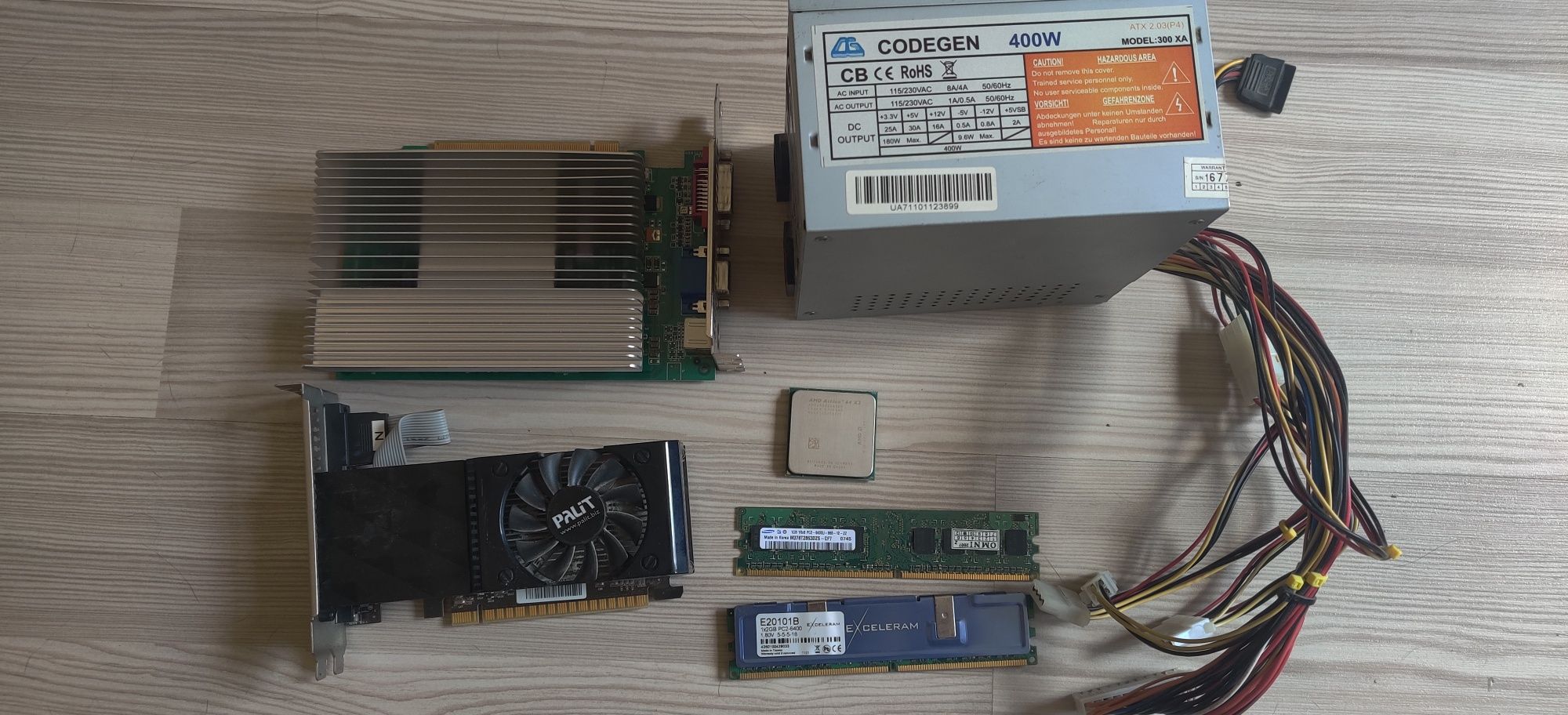 Продам комплект для пк amd,ddr2,блок питания