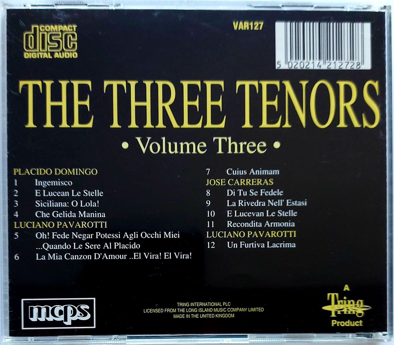 Jose Carreras Luciano Pavarotti Placido Domingo The Three Tenors vol.3