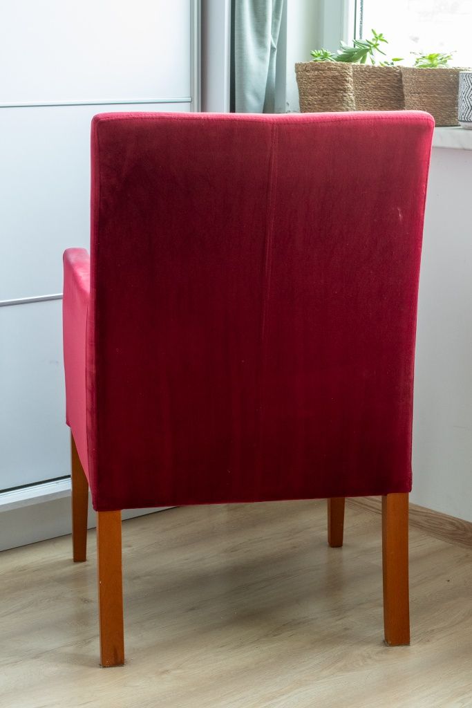 Krzesło tapicerowane, fotel bordowy