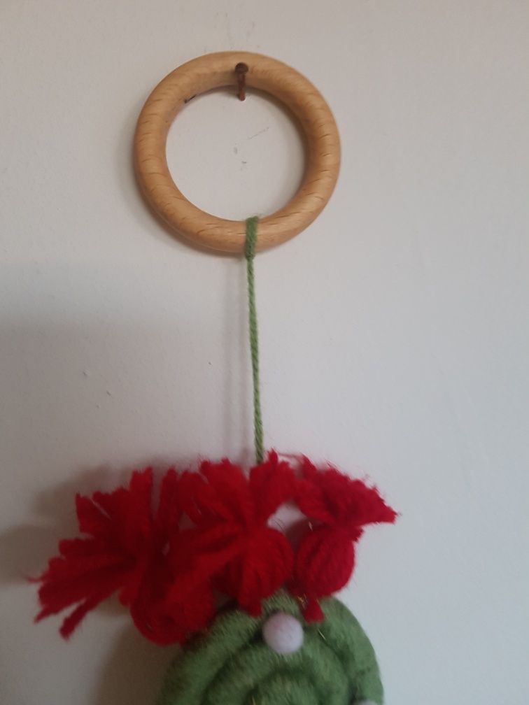 Kaktus zawieszka sznurek handmade