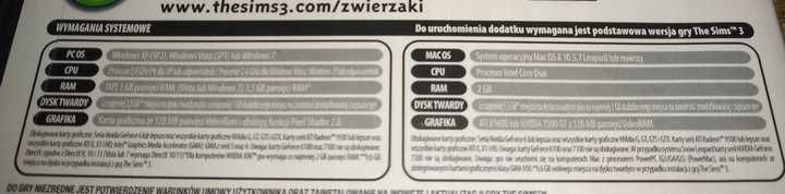 The Sims 3 Zwierzaki PL STAN 2+/6
