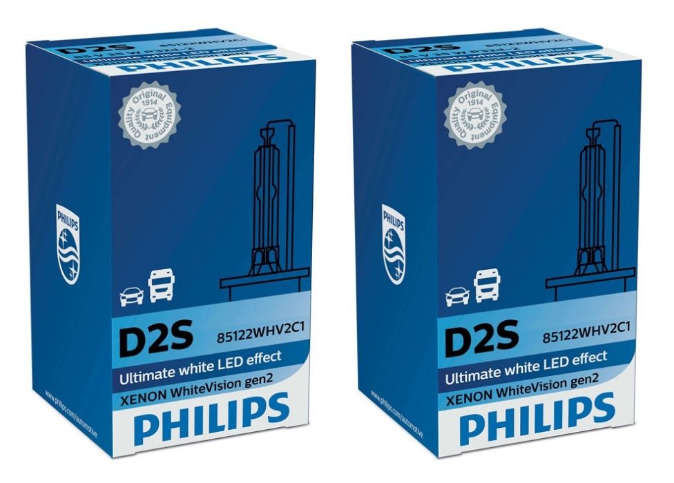 Lâmpadas Philips X-treme Vision+150/White Vision 120 Xénon D1S/D2S/D3S