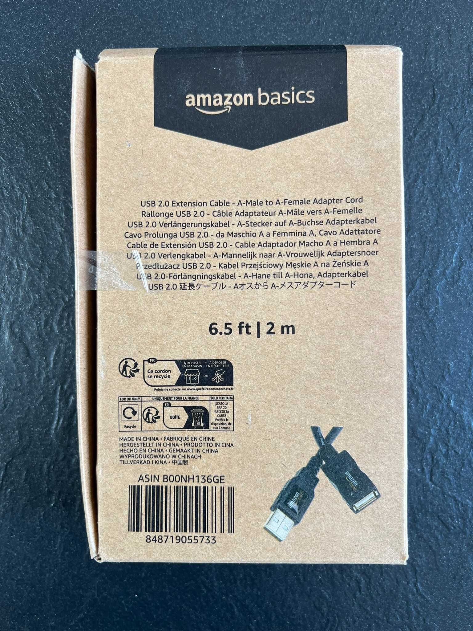Amazon Basics Przewód przedłużający USB-A 2.0 2m