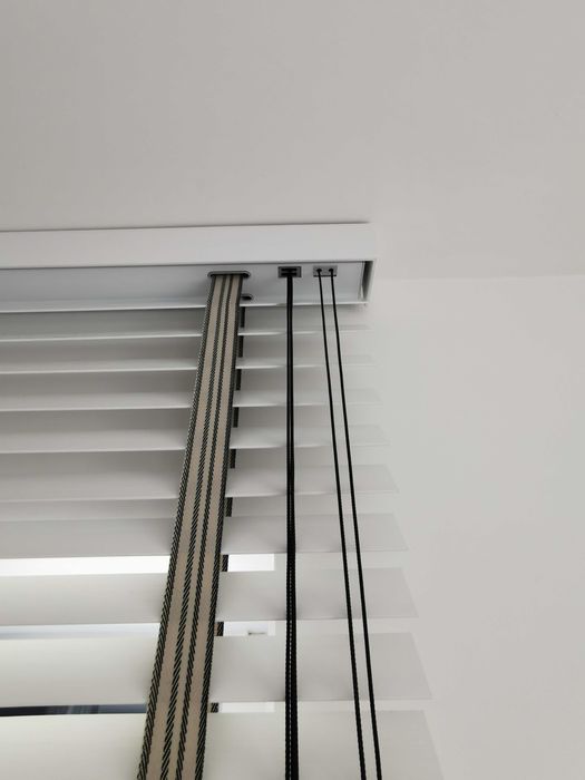 Dwie duże żaluzje bambusowe białe ANWIS 215 x 270 cm & 185 x 270 cm.