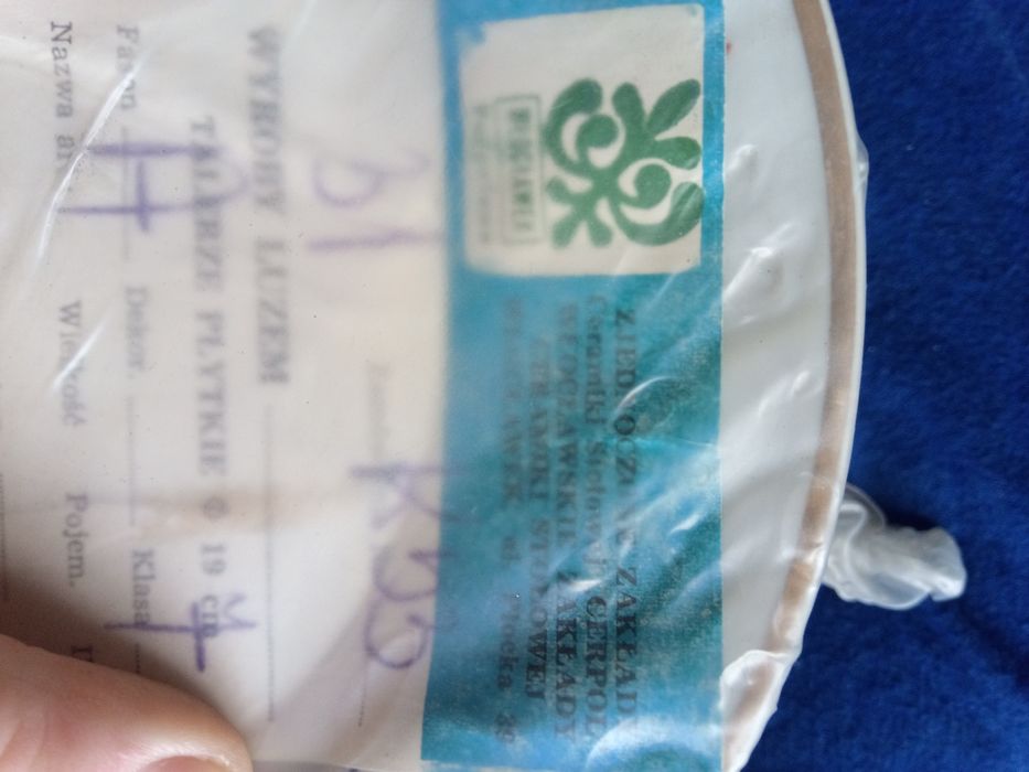 Talerze płytkie Włocławek, 19cm, oryginalne opakowanie, PRL, nowe!