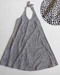 Zwiewna sukienka w czarne serduszka hearprint leopard love