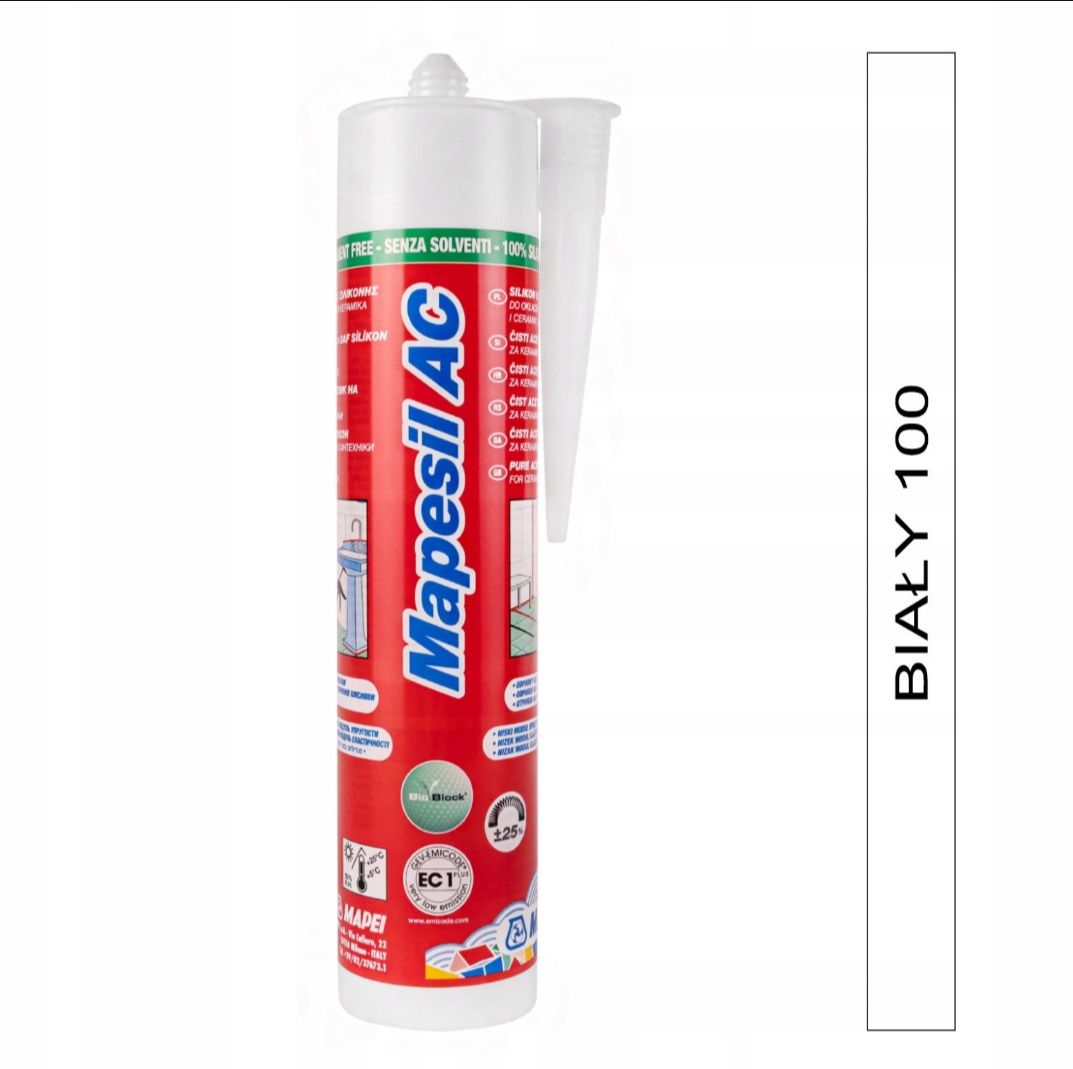 Silikon Sanitarny Mapei Mapesil AC 100 biały 310 ml uszczelniacz