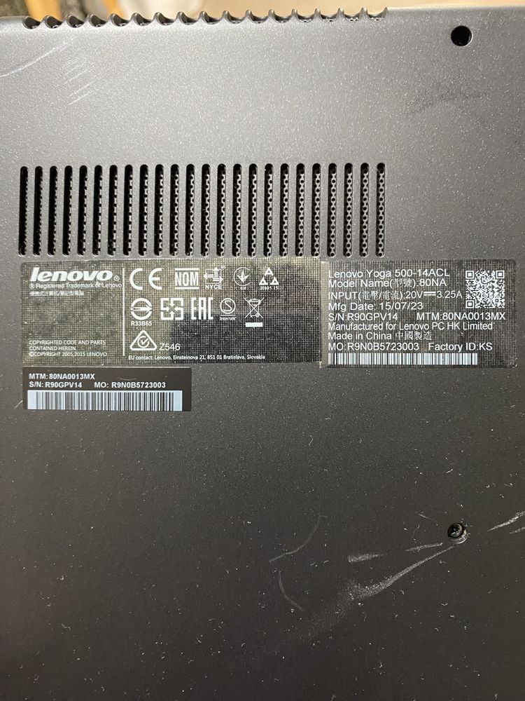 Lenovo Yoga 500-14ACL 14"/8GB RAM/120GB SSD/як новий! Артикул 4720