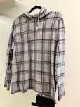 Bluza z kapturem sweter szary krata bordowa czerwona 48 4XL