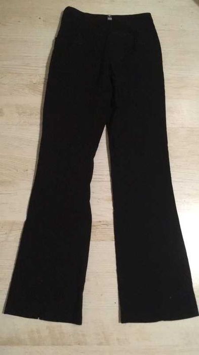 Tom Tailor dzwony czarne wysoki stan 36 S szerokie nogawki