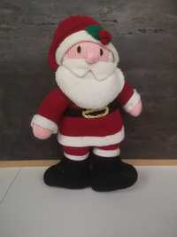 большая мягкая новогодняя игрушка Санта Клаус Дед мороз вязаная 42 см