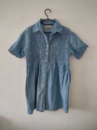 Jeansowa dżins sukienka vintage oversize m 38