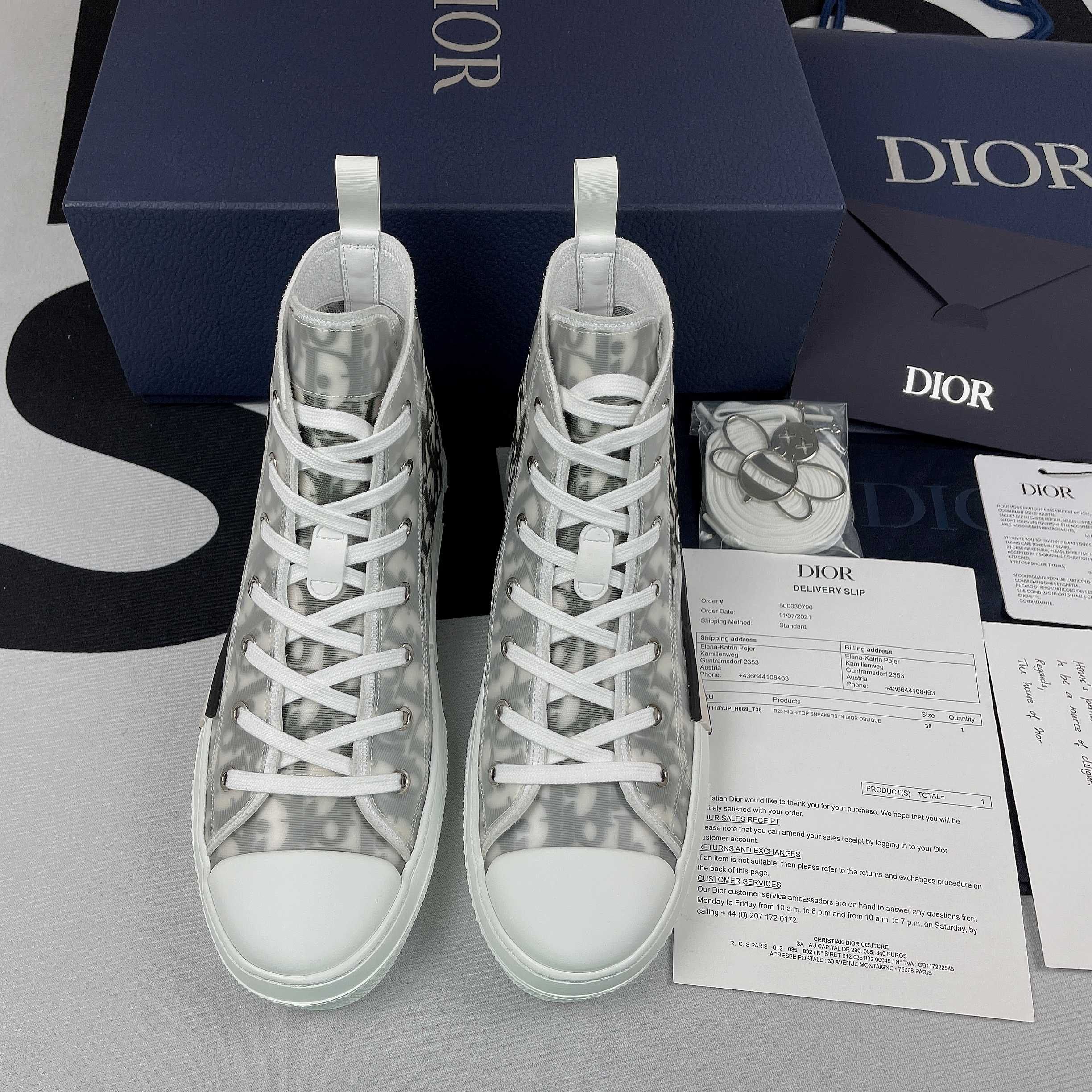 Buty Dior High-Top White and Black Oblique (Rozm.36-46)