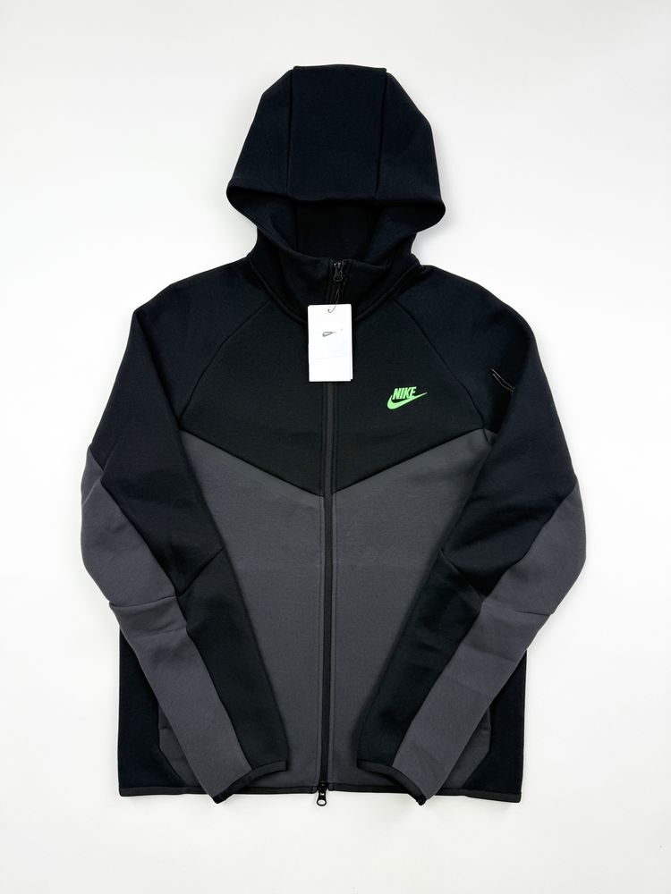 Оригінал! Чоловіче Зіп Худі Nike Tech Fleece сіро-чорне (S/L) / Нове!