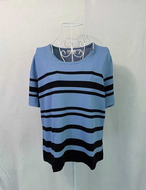 Niebieska bluzka w czarne paski Croft & Barrow L/XL 40/42