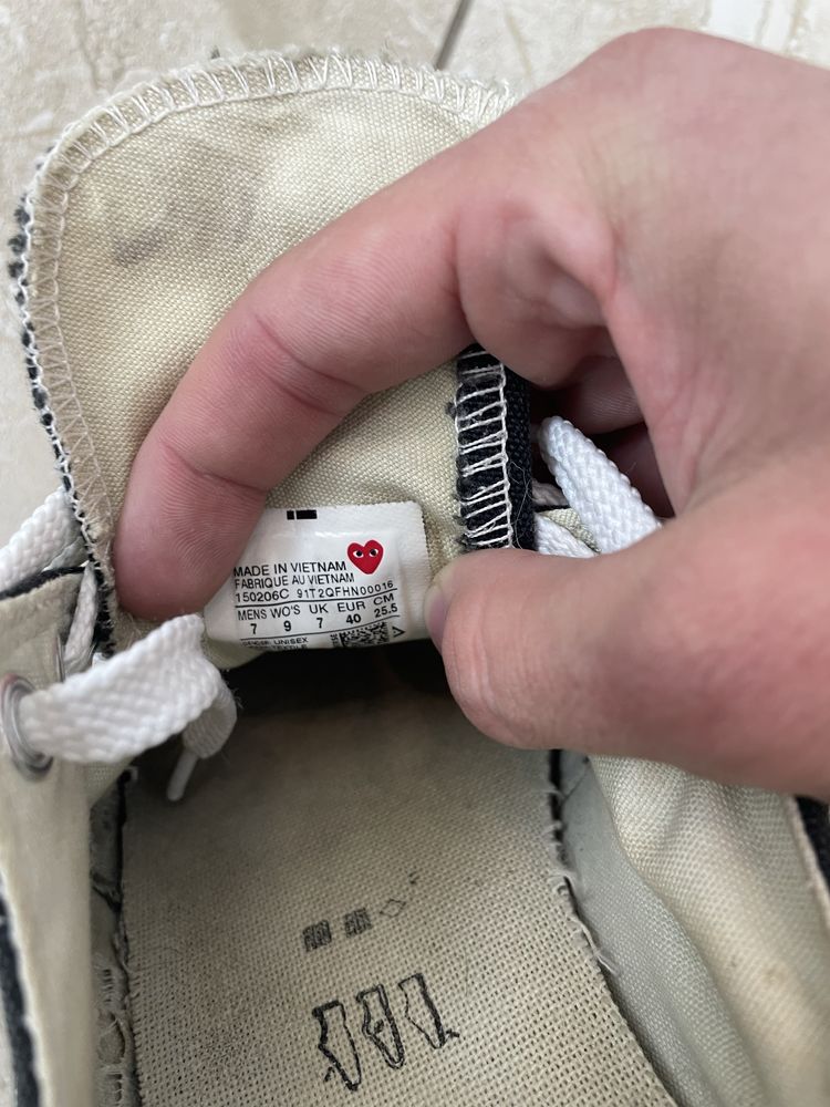 Кеди кроссовки обувь Converse x Comme des Garçons PLAY, размер 40