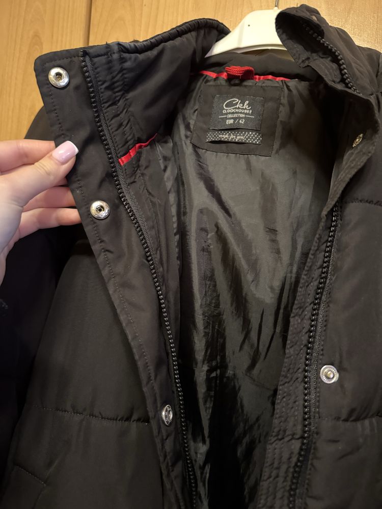 czarna kurtka zimowa damska L XL