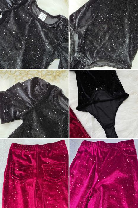 Komplet świąteczny z weluru body Little Kids legginsy Sinsay r. 98-104