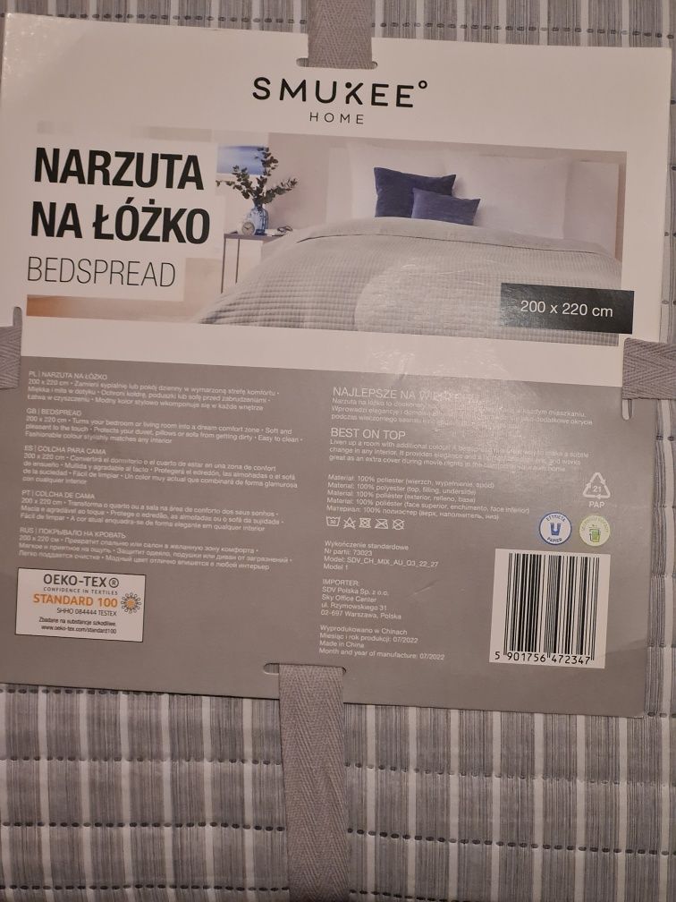 Nowa narzuta na łóżko 220x200 SMUXEE