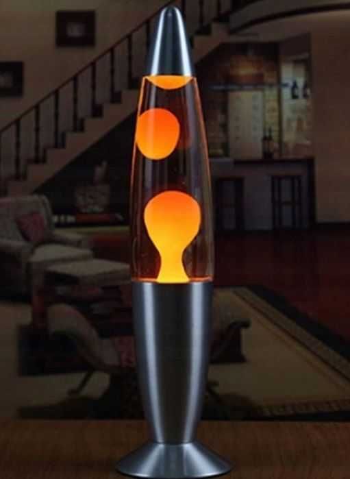 Magiczna Lampa Lava Retro Lawa Duża Pomarańczowa z Woskiem