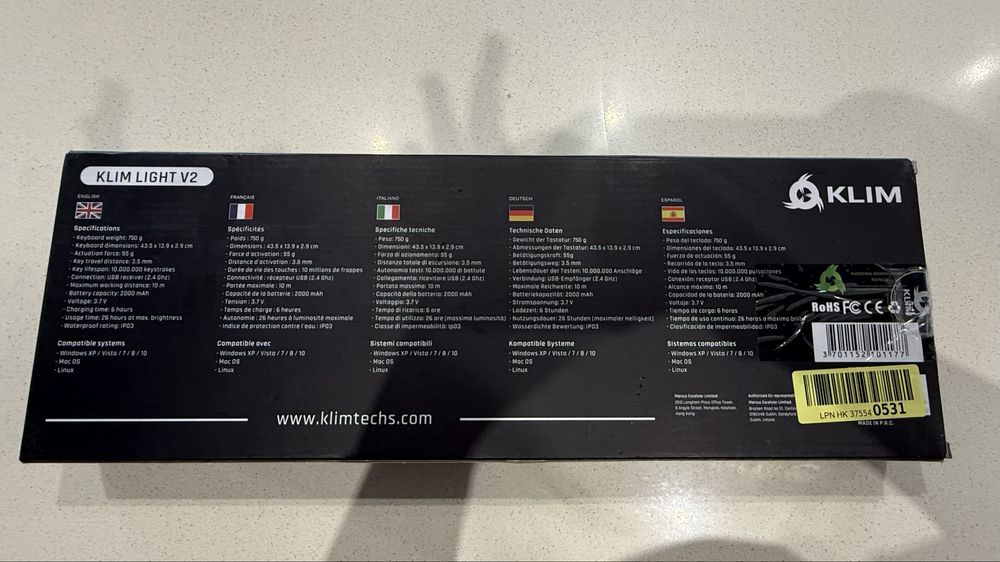 Teclado KLIM LIGHT V2 Novo Lacrado