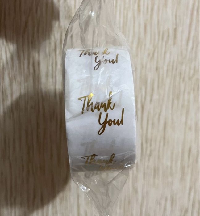 Круглые наклейки стикеры бобина спасибо thank you handmade new year