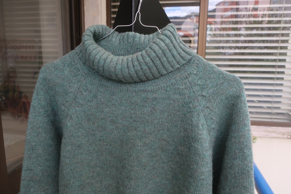 Camisola Vintage Benetton com gola (100% lã, Made in Italy, M)