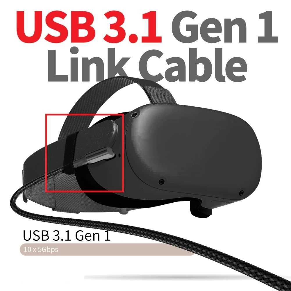 Кабель, шнур Oculus Link на Oculus quest 1/2/3, 5 м. usb 3.2 в оплетці