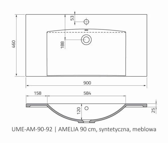 Sprzedam nową umywalkę Amelia Oristo 90 cm nowa zapakowana w karton