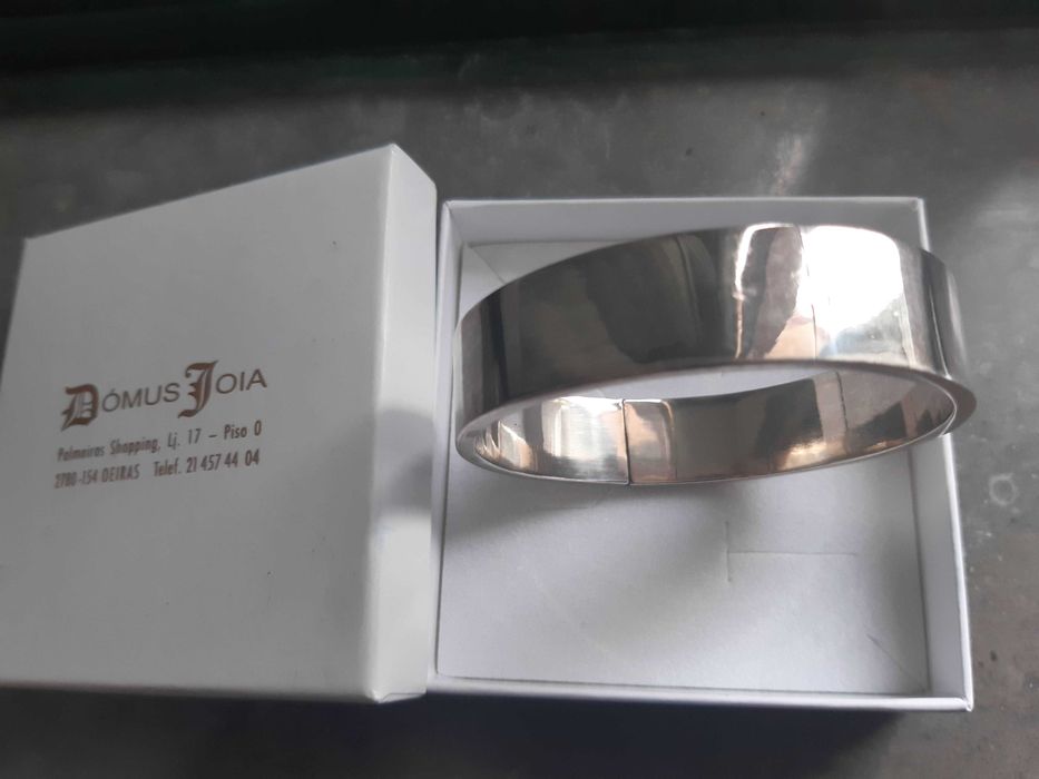 Pulseira/escrava prata contrastada, excelente estado