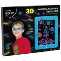 Magiczna neonowa tablica 3D LED niebieska KIDEA