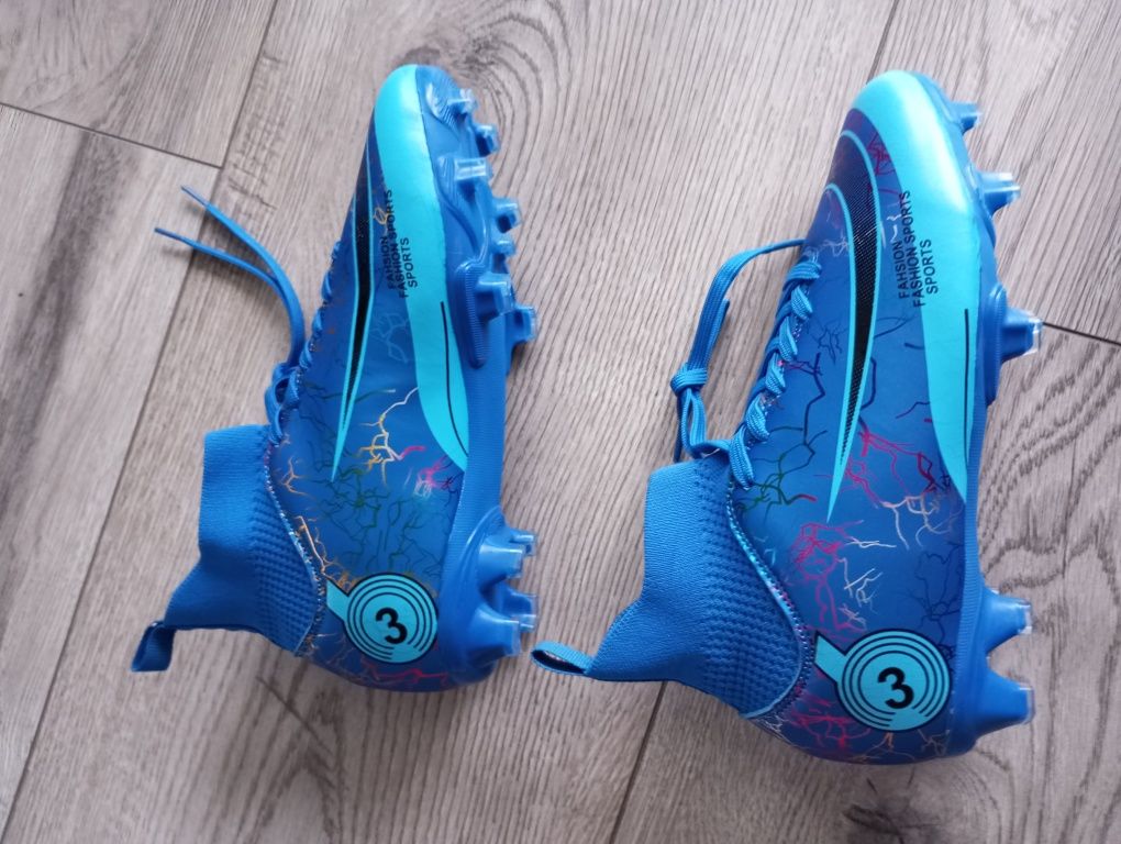 R.37 nowe niebieskie korki buty do piłki nożnej lanki