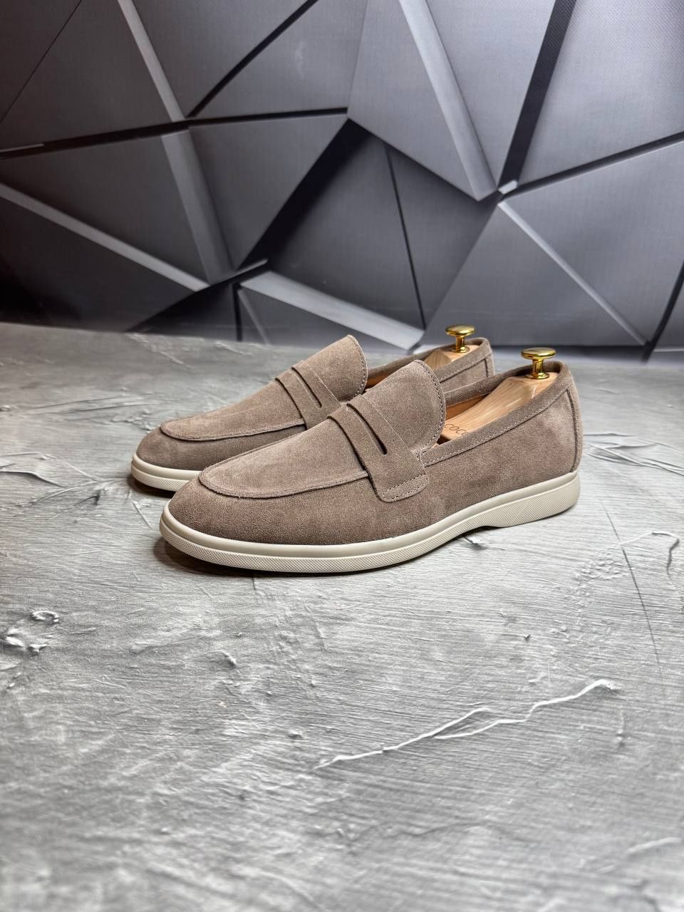 Лоферы Замшевые мужские коричневые LORO PIANA Mokka! Натуральная ЗАМША