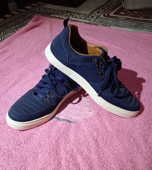 Натуральная замша,кожа 44 Б/У идеальные мокасины-кеды-кроссовки