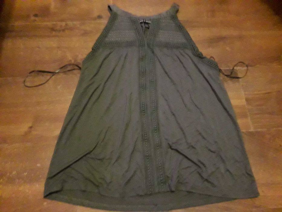 Ciemnozielony top koszulka na ramiączkach sukienka