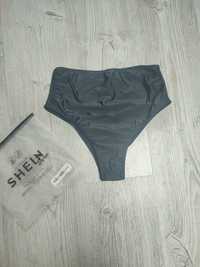 Shein S 36 strój kąpielowy dół czarne majtki wysoki stan lato bikini