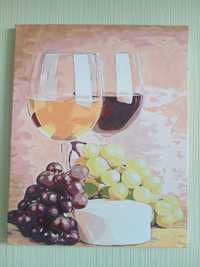 картина 40×50 "Вино та виноград" 800 грн