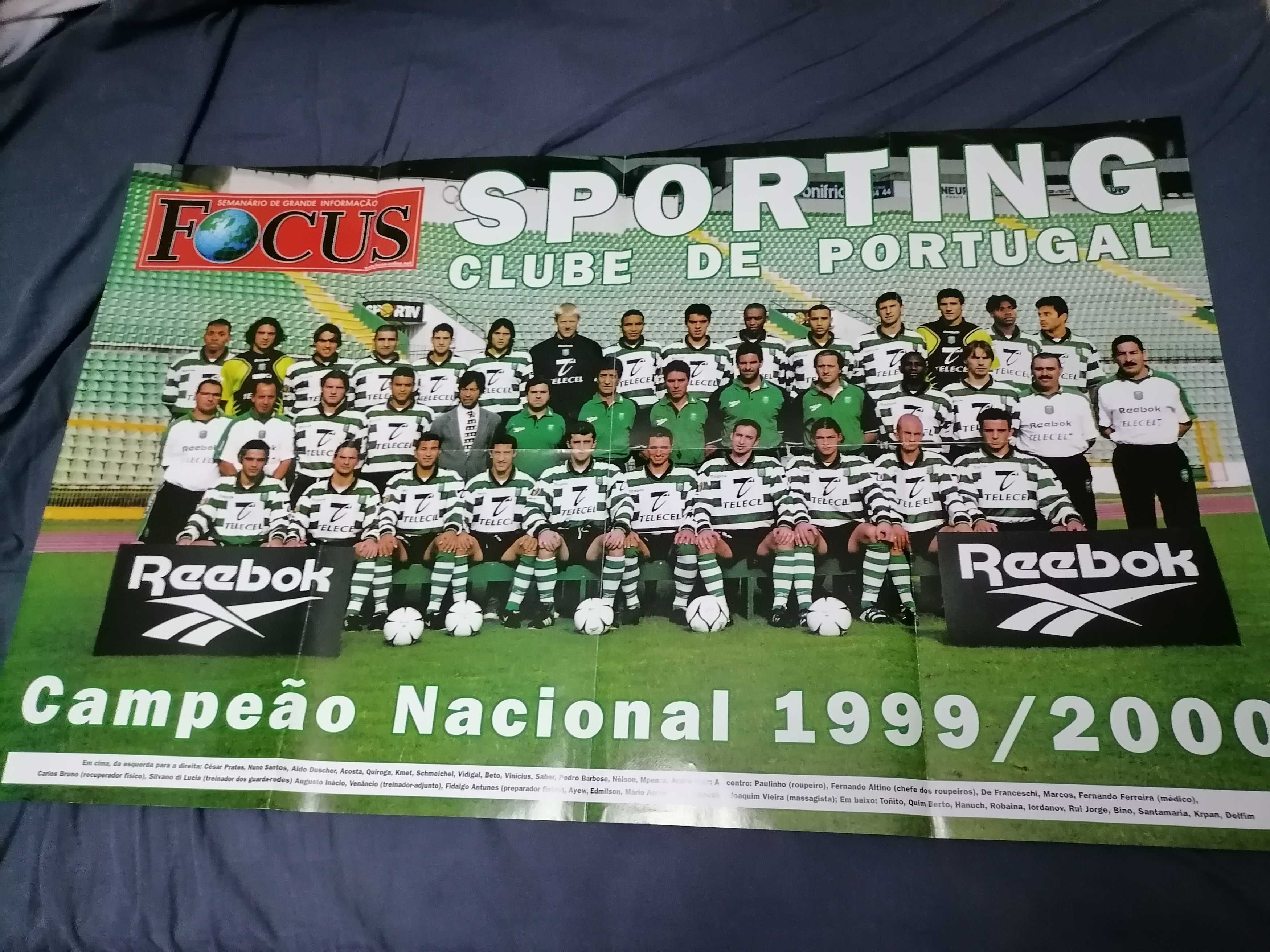 SPORTING Poster Gigante 86x53cm Campeão Nacional 1999/2000 Focus